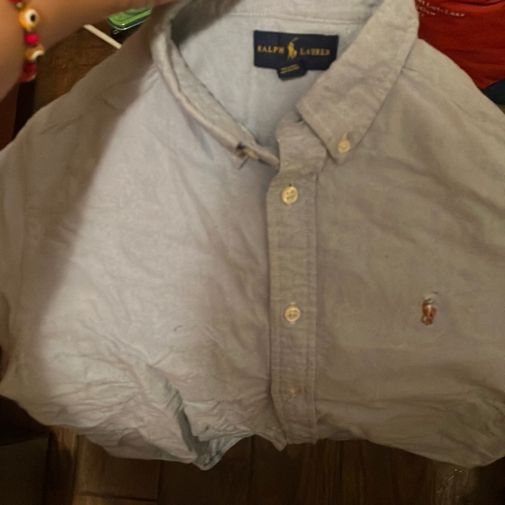 Ralph Lauren, boys blue Oxford shirt. Size Large(14-16) .